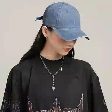 冠辉 做旧弯檐帽遮阳防紫外线 锦纶 鸭舌帽 男女同款情侣款