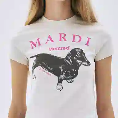 MARDI MERCREDI CROPPED TSHIRT DDANJI_CREAM PINK SS25T