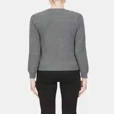 CDG Play Heart Logo Knit Sweater Grey V