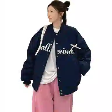 桴生 时尚甜酷风撞色字母印花蝴蝶结棒球服 女款