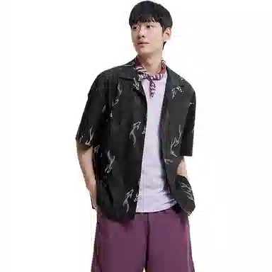 森马 舒适透气短袖衬衫 男款