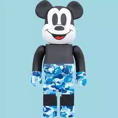 BERBRICK x BAPE BLACK MICKEY MOUSE 7cm28cm