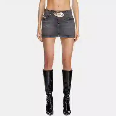DIESEL OVAL-D Grey Skirt