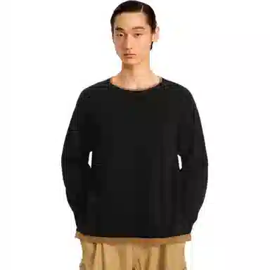 速写 针织拼色休闲长袖毛衣 男款 本黑