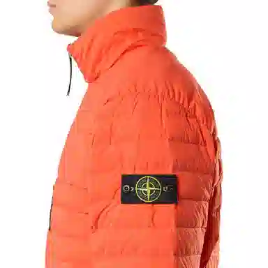 Stone Island Logo Half-Zip Down Jacket