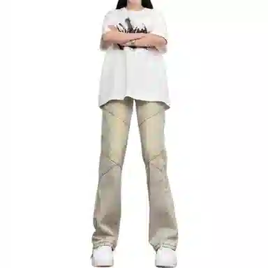 MGXEK Vibe Patchwork Flared Jeans