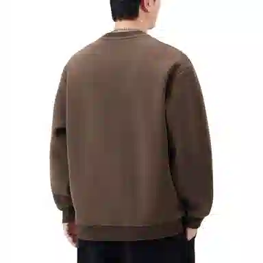 帝狼牛 简约设计款宽松圆领拼接上衣百搭日系个性时尚复古中性休闲长袖 卫衣 男女同款