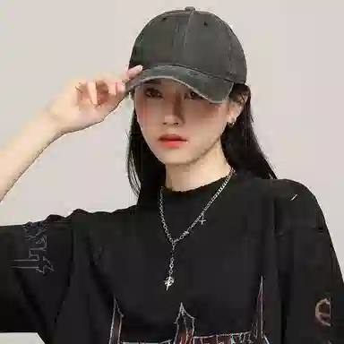 冠辉 做旧弯檐帽遮阳防紫外线 锦纶 鸭舌帽 男女同款情侣款