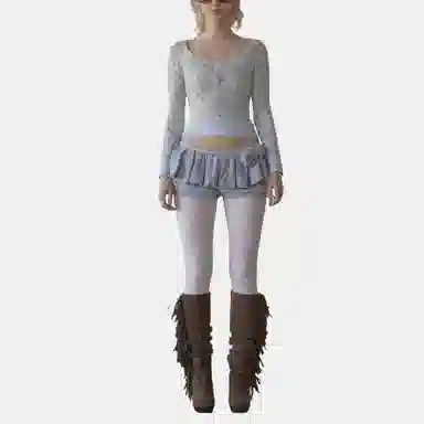 SCULPTOR Washed Rose Bloomer Skort Dusty Sky