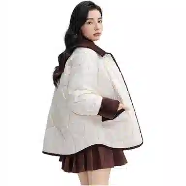 鸭鸭 保暖单排扣薄款长袖羽绒服 女