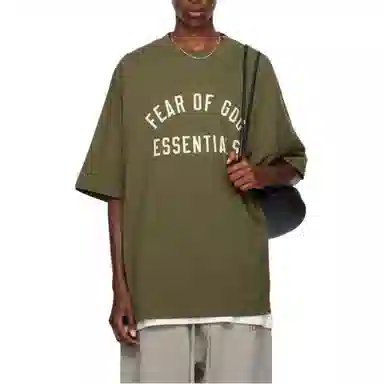 Fear of God Essentials Fall24 BACK TO SCHOOL Jersey Crewneck Tee T MILITARY