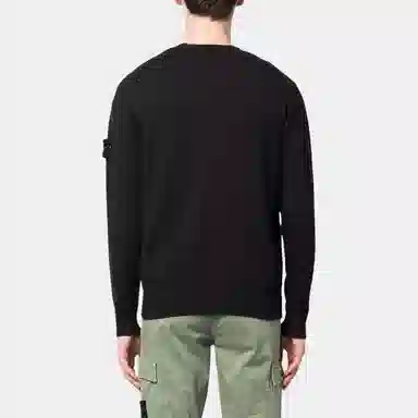 Stone Island V-Neck Knit Sweater Black