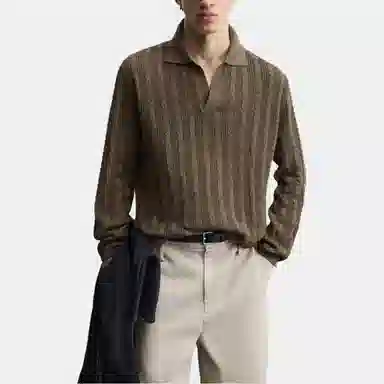 ZARA Comfort Knit Polo Long Sleeve