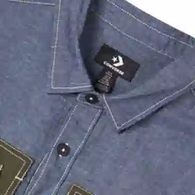 Converse Woven Shirt Jacket Light Blue