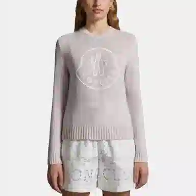 Moncler Embroidered Logo Cashmere Wool Jumper Logo