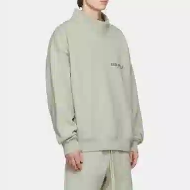 Fear of God Essentials FW21 Mock Neck Sweatshirt GreenConcrete Logo