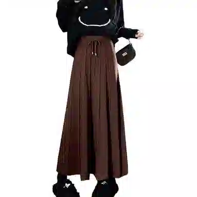 恒源祥 时尚百搭纯色百褶裙休闲长裙 女款