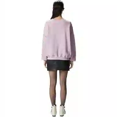 PINKO SS24 Applique Crewneck Sweatshirt Pink