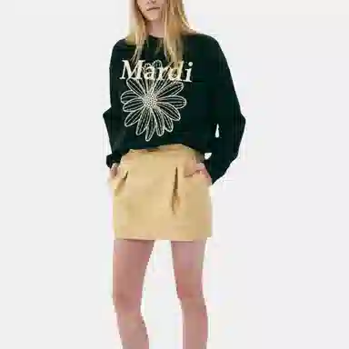 MARDI MERCREDI SS25 SWEATSHIRT FLOWERMARDI NEEDLEWORK_BLACK LEMON