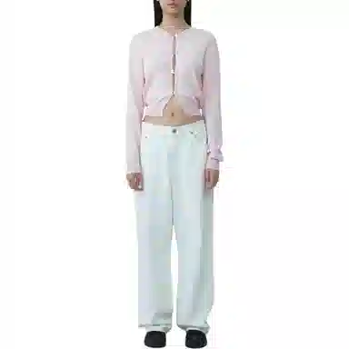 Rest&Recreation SS25 Logo Clip Knit Cardigan Pink