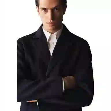 H&M Single-Breasted Coat Blue