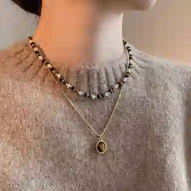 韵系 美拉德轻奢小众 玻璃 项链 女款