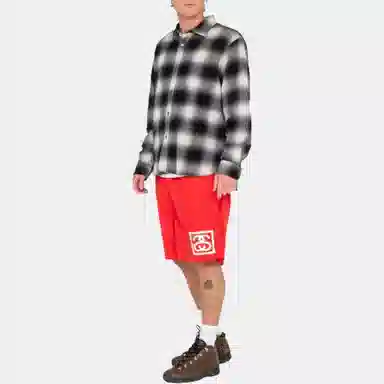 Stussy Logo Print Shorts Red