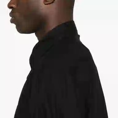 Stone Island Badge Collar Long Sleeve Shirt Black