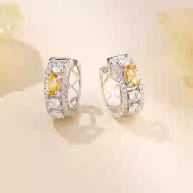 阿黛丽 小众设计 高尚 水晶 玉石耳环 女款