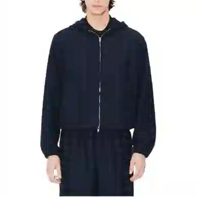 KENZO SS25 Cotton Jacquard Hoodie Jacket Blue Black
