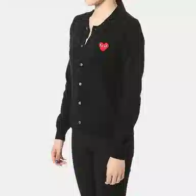 CDG Play Cardigan Black