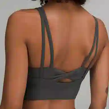 lululemon SS23 Ribbed Back-Twist Sports Bra Graphite Grey