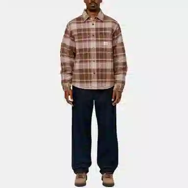 Stussy FW24 HEAVY WASHED PLAID SHIRT logo