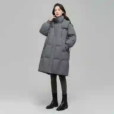 雅鹿 保暖时尚纯色羽绒服 女款