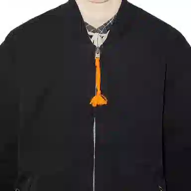 Acne Studios SS22 Logo Patch Zip Bomber Jacket Black