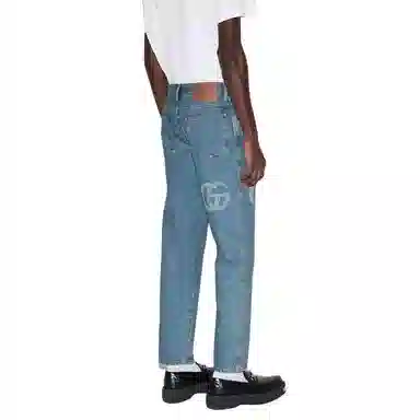 Gucci Logo Mid-Rise Slim Jeans Blue
