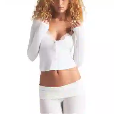 SKIMS Soft Lounge Lace Long Sleeve Top Marble