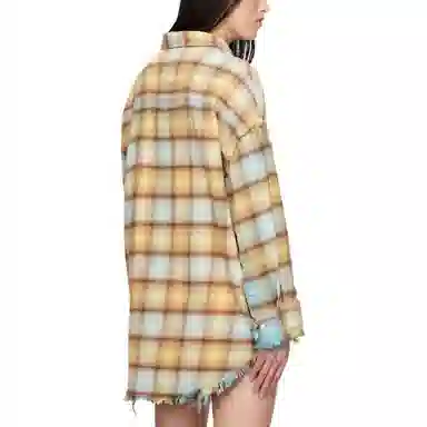 R13 Plaid Shirt Yellow