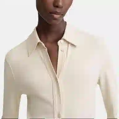 TOTEME SS24 Soft Long Sleeve Dress Beige