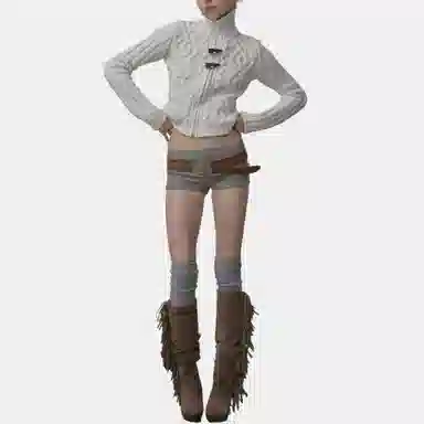 SCULPTOR Two Way Cable Cardigan Ivory