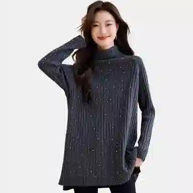 曲韩 插肩宽松长袖毛衣 女款