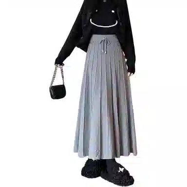 恒源祥 时尚百搭纯色百褶裙休闲长裙 女款