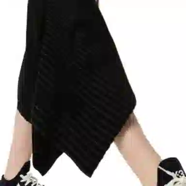 Y-3 Logo Irregular Reflective Skirt Black