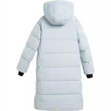 鸭鸭 纯色简约休闲时尚百搭通勤连帽长款羽绒服 男女同款