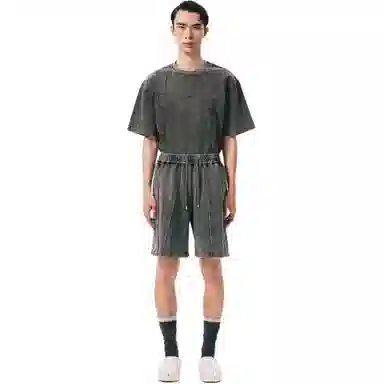 Feng Chen Wang Deconstructed Washed Shorts Grey
