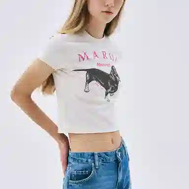 MARDI MERCREDI CROPPED TSHIRT DDANJI_CREAM PINK SS25T