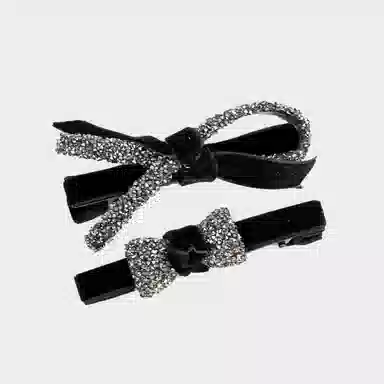 卡铂雅 绒布休闲时尚潮流设计港风气质复古镶钻极简高级感发饰 发夹 女款