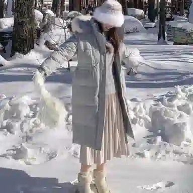 小镇姗姗 纯色高腰百褶半身裙