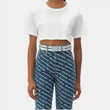 Alexander Wang Cropped T-Shirt White