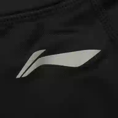 中国李宁 跑步系列 休闲简约纯色紧身速干舒适运动短裤 男款 黑色